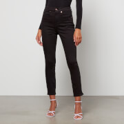 Good American Women's Good Waist Crop Side Slit Jeans - Black001