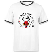 Stranger Things Hellfire Club T-Shirt Unisexe Ringer - Noir & Blanc
