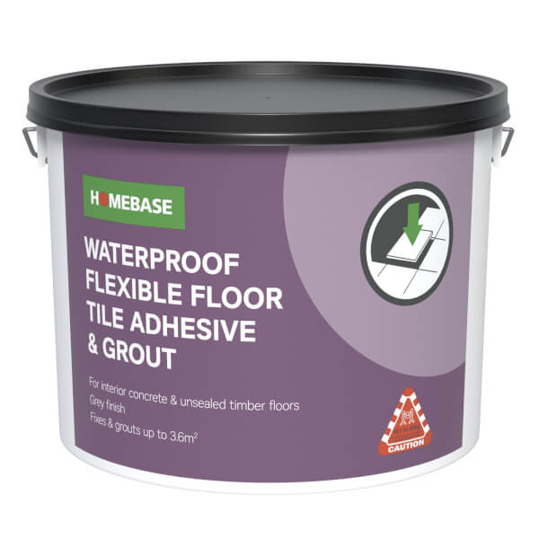 Homebase Adhesive Grout Concrete Grey 10l - Wall Tile Adhesive And Grout Grey