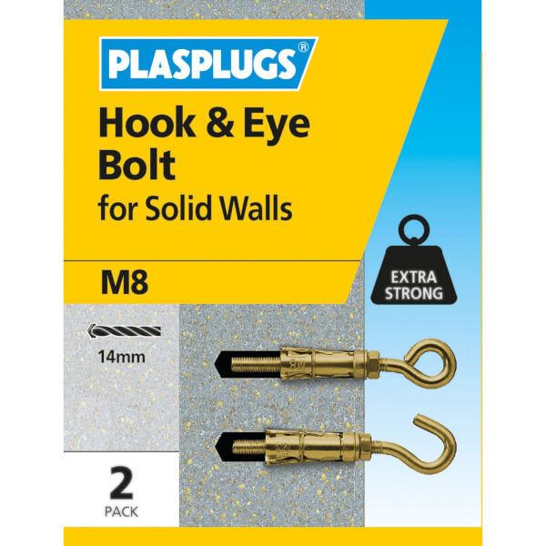 Plasplugs Hook Eye Bolt M8 Homebase, Heavy Duty Mirror Hooks Homebase