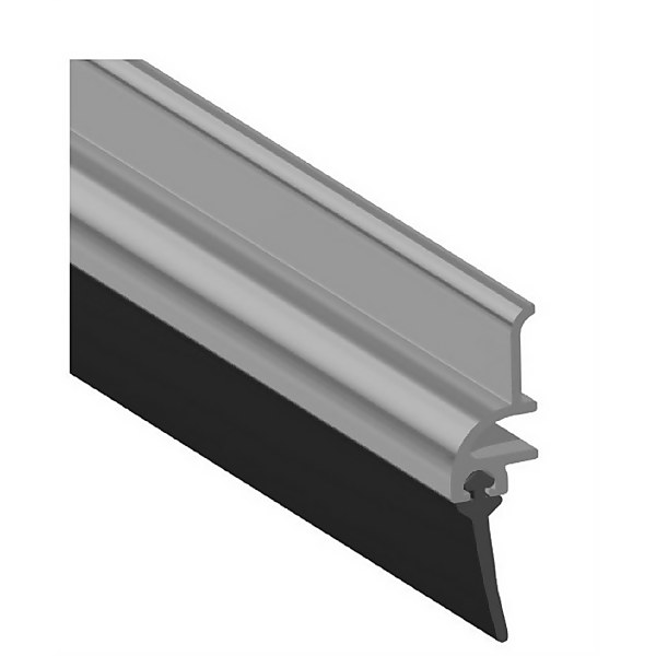 stormguard rubber door bottom strip draught excluder polished aluminium 838mm homebase