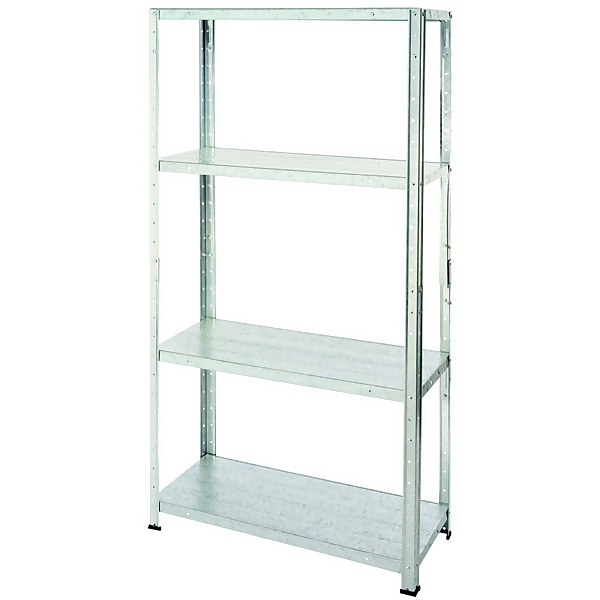 Galvanised Steel 4 Shelf Storage Unit Homebase
