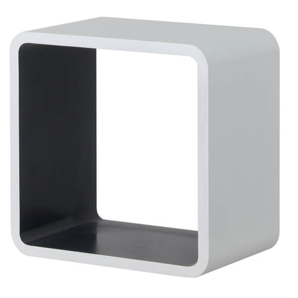 Cube Wall Shelf White And Grey Homebase - Cube Wall Shelf White