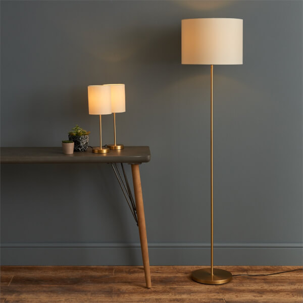 Floor Lamp Matching Table Lamps Set Gold And Cream Homebase Floor Lamp Matching Table Lamps Set, Matching Floor And Table Lamp Set Uk