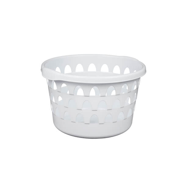 Strata Round Laundry Basket White Homebase