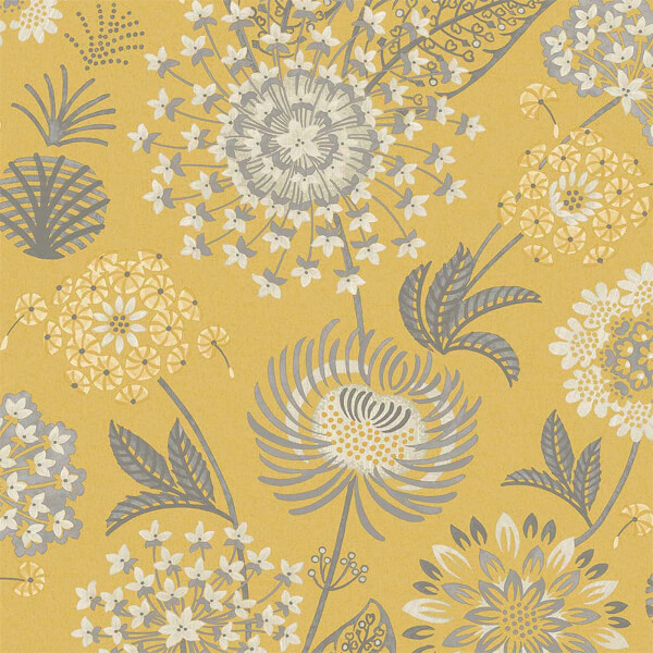 Arthouse Vintage Bloom Floral Smooth Flat Mustard Yellow Wallpaper Homebase