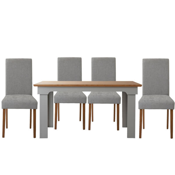 diva 4 seater dining set grey homebase