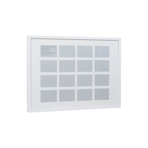 Multi Aperture Photo Frame Block White 50 X 70cm Homebase