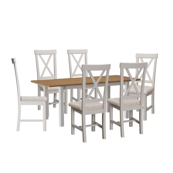 padstow 1 6m extending 6 seater dining set grey homebase