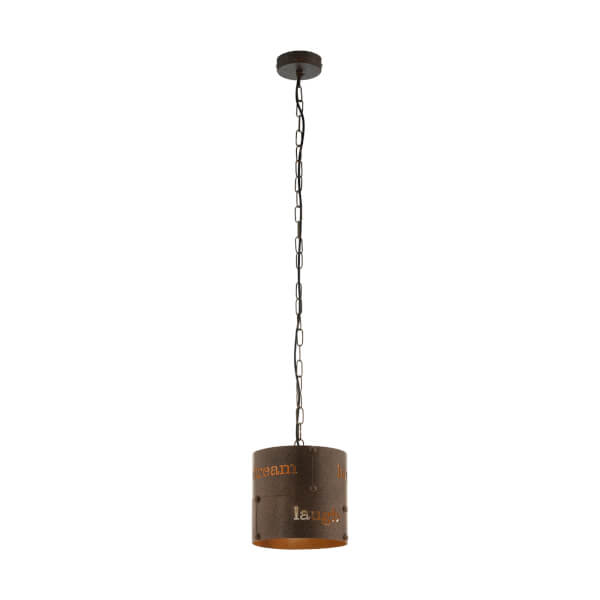 Eglo Coldingham Pendant Ceiling Light Rust Coloured Homebase