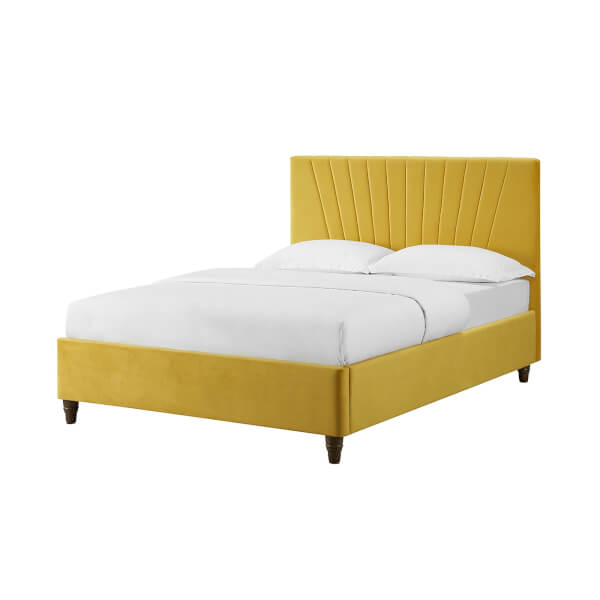 lexie double bed mustard homebase