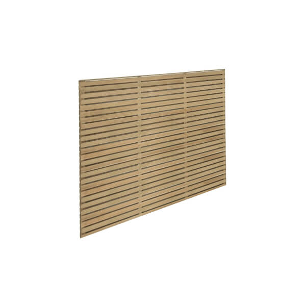 6ft X 5ft 1 8m X 1 5m Pressure Treated Contemporary Double Slatted Fence Panel Pack Of 5 Homebase