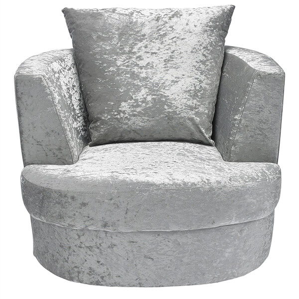 Bliss Small Swivel Chair Silver, Small Swivel Chairs With Arms