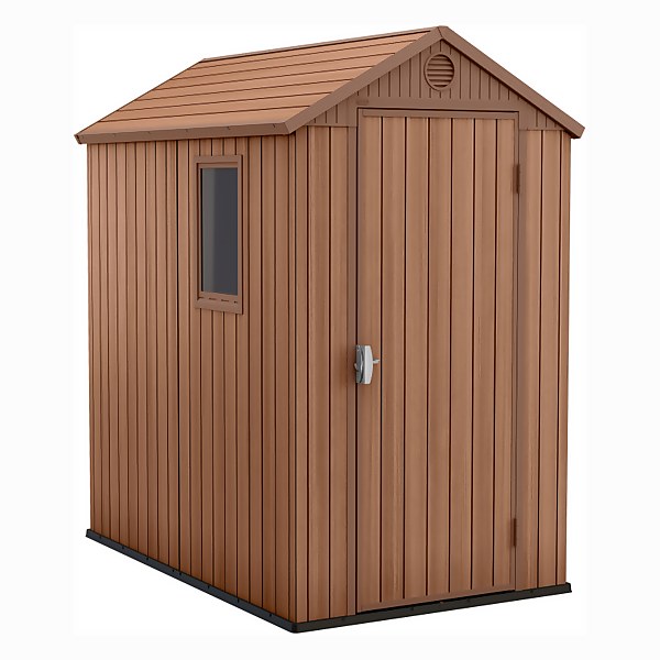 photo Garden Storage Bench Homebase keter darwin 6 x 4ft outdoor plastic garden storage shed brown