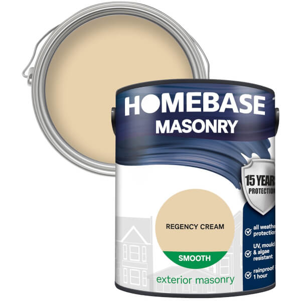 homebase smooth masonry paint regency cream 5l homebase