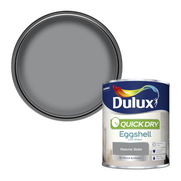 Dulux Quick Dry Eggshell Paint Natural Slate 750ml Homebase