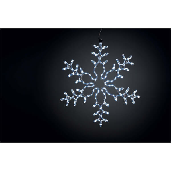 flashing crystal snowflake light bright white 90cm homebase