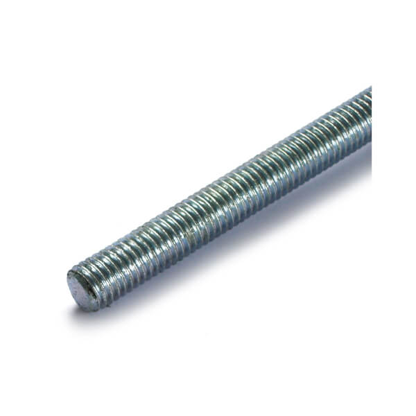 Threaded Rod 500mm Bright Zinc Plated M6 2 Pack Homebase