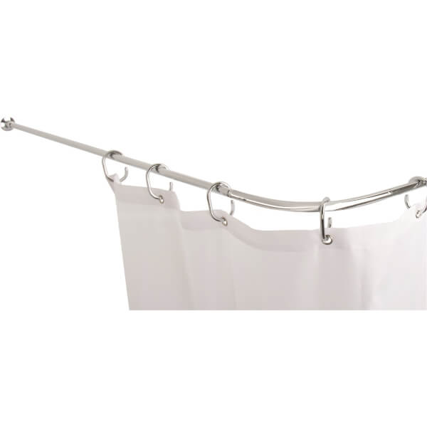 Croydex Fineline Shower Curtain Rod Set, Quarter Round Shower Curtain Rod
