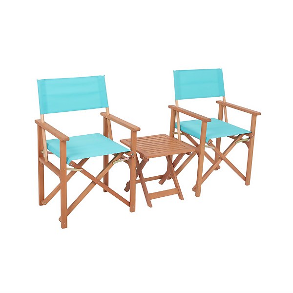 Homebase Directors Chair Bistro Set Blue Homebase