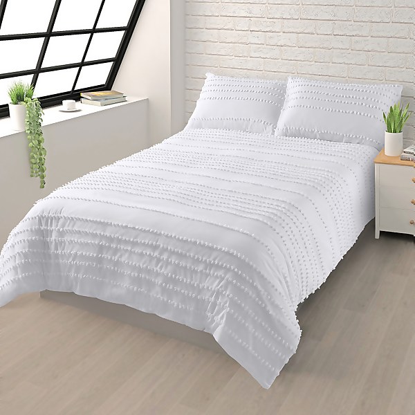 House Beautiful Cotton Tufted Bedding, White Tufted King Size Bedspread