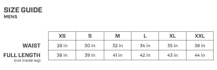 Myprotein Size Chart