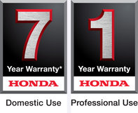  7 year warranty Honda Domestic Use. 1 year warranty honda professional use
