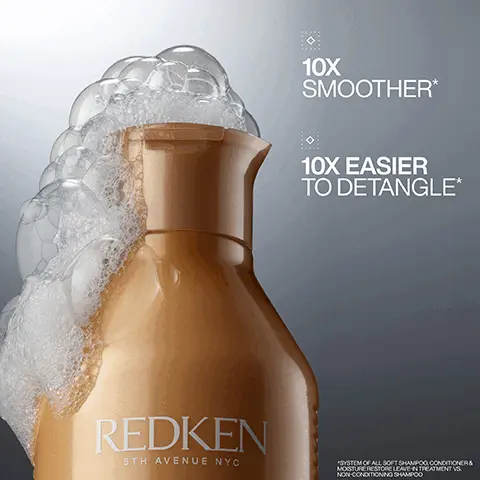 Image 1, 10X SMOOTHER* 10X EASIER TO DETANGLE* REDKEN 5TH AVENUE NYC *SYSTEM OF ALL SOFT SHAMPOO CONDITIONER & MOISTURE RESTORE LEAVE IN TREATMENT VS NON-CONDITIONING SHAMPOO Image 2, BEFORE AFTER* *ALL SOFT SHAMPOO, CONDITIONER, AND MOISTURE RESTORE Image 3, BEFORE AFTER* *ALL SOFT SHAMPOO, CONDITIONER AND MOISTURE RESTORE Image 4, FORMULATED WITH ARGAN OIL TO HELP MOISTURISE DRY HAIR Image 5, "I CAN HONESTLY SEE WHAT THE HYPE IS AND WHY HAIRDRESSERS USE THIS IN SALONS. IT MADE MY HAIR SO INCREDIBLY SOFT, SMOOTH AND FEELING SO HEALTHY** *RECEIVED THE PRODUCT TO TRY FROM MARIE CLAIRE BEAUTY DRAWER, FEB 2023 REDKEN all soft shampoo 2% 1300 BALANCED FORMULA REDKEN all soft conditioner mpooing 5% 101300 BALANC FORMULA Image 6, ADDS INTENSE SOFTNESS & SHINE REDKEND apro-shampooing conditioner all soft 150 MLANDED Image 7, CONDITION SHAMPOO 1 2 LEAVE-IN 3: TREATMENT REDKEN REDKEN all soft shampoo shampooing REDKEN STHAVENCE N all soft. conditioner apres-shampooing nosturing hydat 1011300 10140530044 BALANCED 100 300 10040300- BALANCED FORMULA all soft moisture restore 30 REDKEN all soft- agan-6 4 OIL