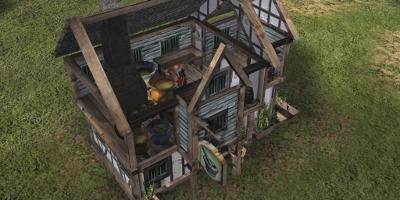 A building that's roof has become transparent so the player can see what's going on inside