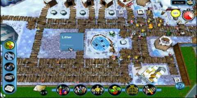 A winter-themed park, with more tools visible on screen