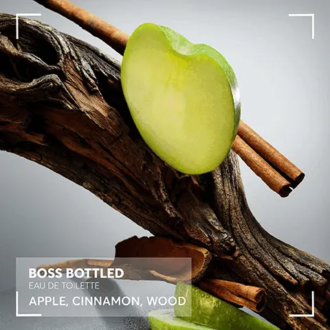 Image 1, BOSS BOTTLED EAU DE TOILETTE APPLE, CINNAMON, WOOD image 2, BOSS BOTTLED BOSS BOSS EAU DE TOILETTE EAU DE PARFUM PARFUM BOSS ELIXIR SCENT MOOD Fresh & Masculine Fresh & Refined Worm & Sophisticated SCENT FAMILY Fruity Woody SCENT NOTES Apple Cinnamon, Woods Woody Spicy Apple. Cardamom, Vetiver Woody Ambery Orris, Cedarwood, Vegetal Leather Rich & Charismatic Ambery Woody Incense, Vetiver, Cedarwood INTENSITY LEVEL MIXI33 031110.