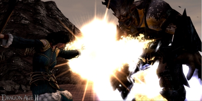 An enemy being damaged by an explosion caused by the player