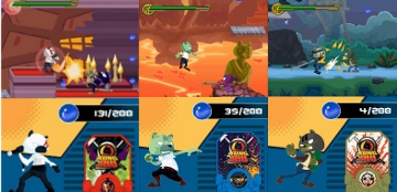 Three screenshots giving examples of gameplay