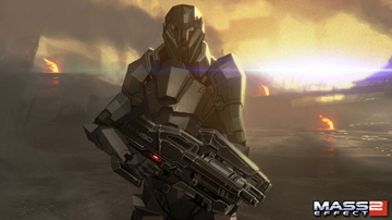 A robot-like soldier, holding a complex-looking weapon