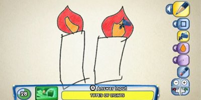 An example of somebody drawing a pair of candles