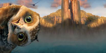 Animated Owl With It's Head Tilted To The Side
