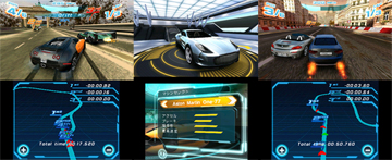 Three screenshots giving different examples of gameplay