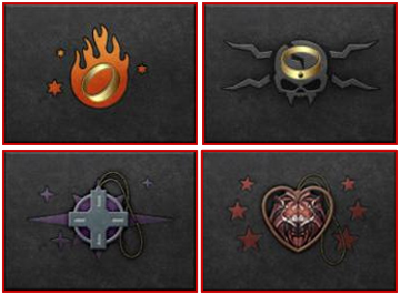 The 4 symbols for the exclusive in-game items included