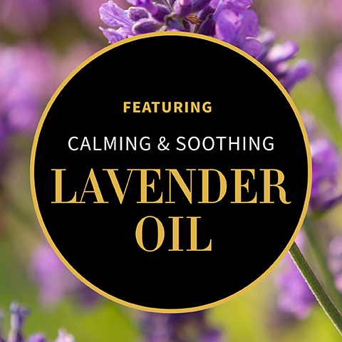 featuring calming and soothing lavender oil