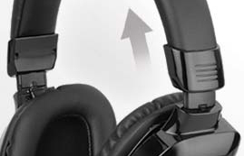 A view, showing that the headphones are adjustable in size
