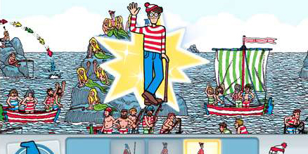 A player, successfully finding Wally