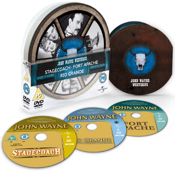 John Wayne Westers Tin Box Set With Three Discs