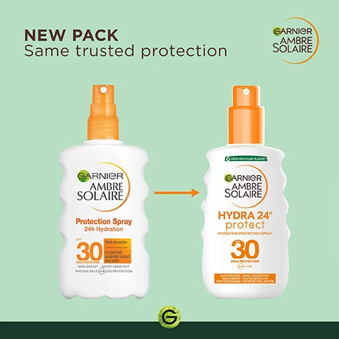 image 1, new pack same trusted protection. image 2, shake well, apply just before exposure, re apply frequently and generously. image 3, a strict formulation charter.  A strict formulation charter- high protection, responsibly sourced shea butter. tested under dermatological control. protect against UVB and UVA. non greasy and quick absorption. recyclable bottle. anti-dryness formula. water resistant. cruetly free international