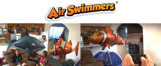 flying clown fish air swimmer