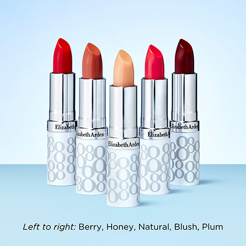 left to right: berry, honey, natural,  blush and plum