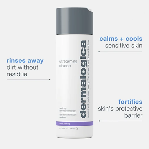 rinses away dirt without residue. calms and cools sensitive skin. fortifies skin's protective barrier.