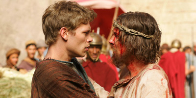 Judah Ben-Hur Talking To Another Man With Blood Down His Face