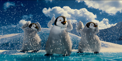 Penguins Dancing in the Snow