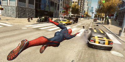 Spider web shooting a car