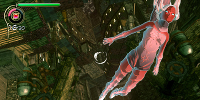 gravity rush girl doinf a flip in the air